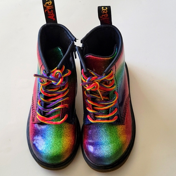 Dr. Martens Other - DR. MARTENS Youth 1460 Ombre Glitter Rainbow Boots - 10